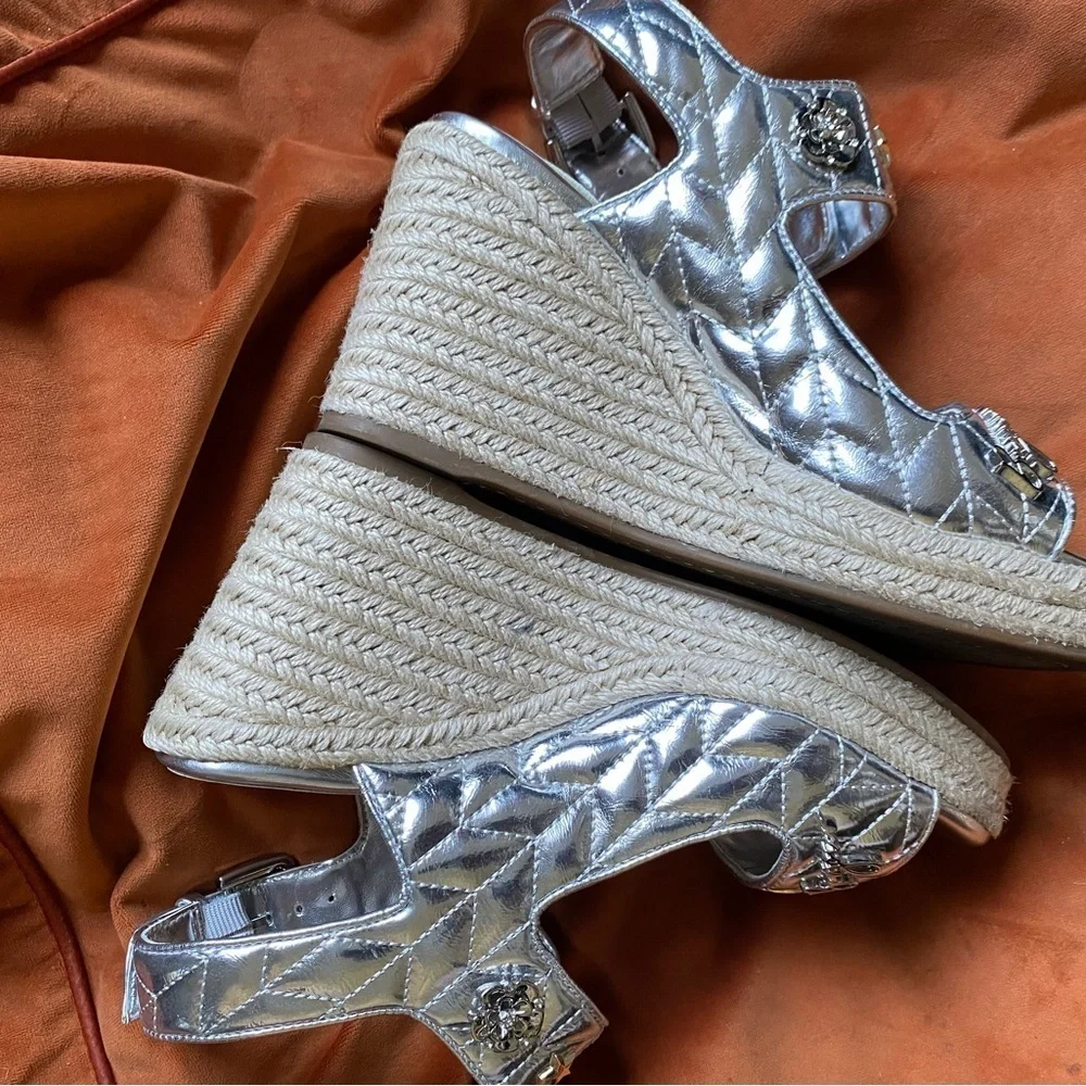 KARL LAGERFELD SILVER ESPADRILLES
